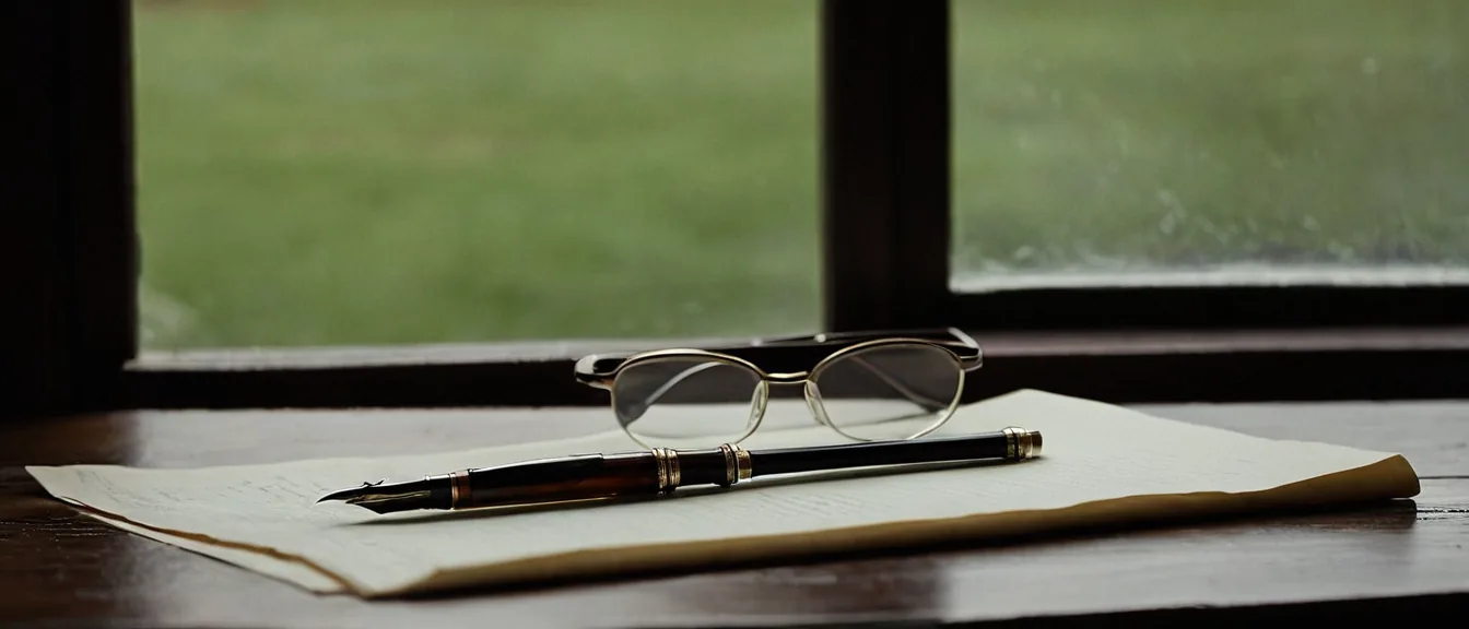 Document, pen and reading glasses on a desk, prepared for signing a Florida will