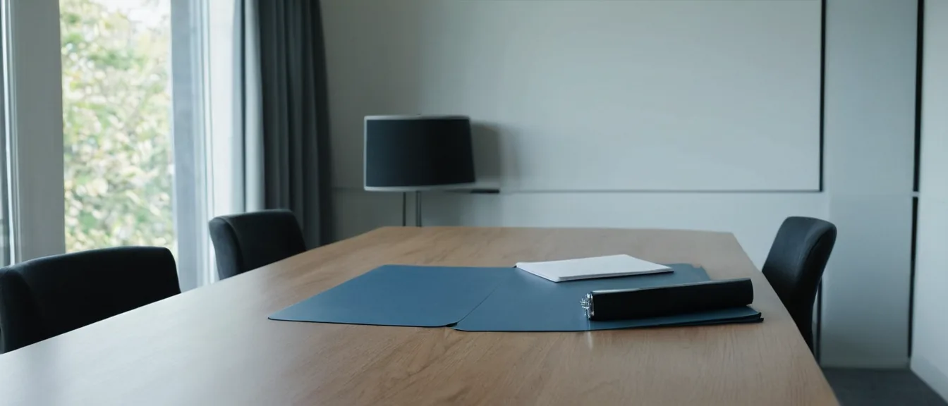 Meeting table with two folders facing each other, set for a Virginia LLC members agreement