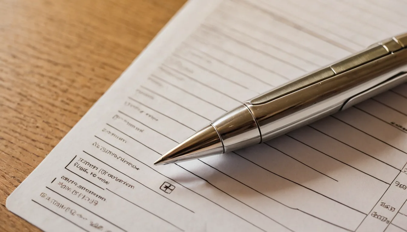 Pen resting on the signature line of a printed vehicle form