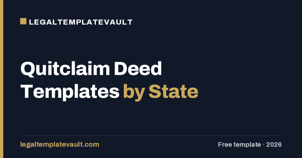 Quitclaim Deed Templates by State