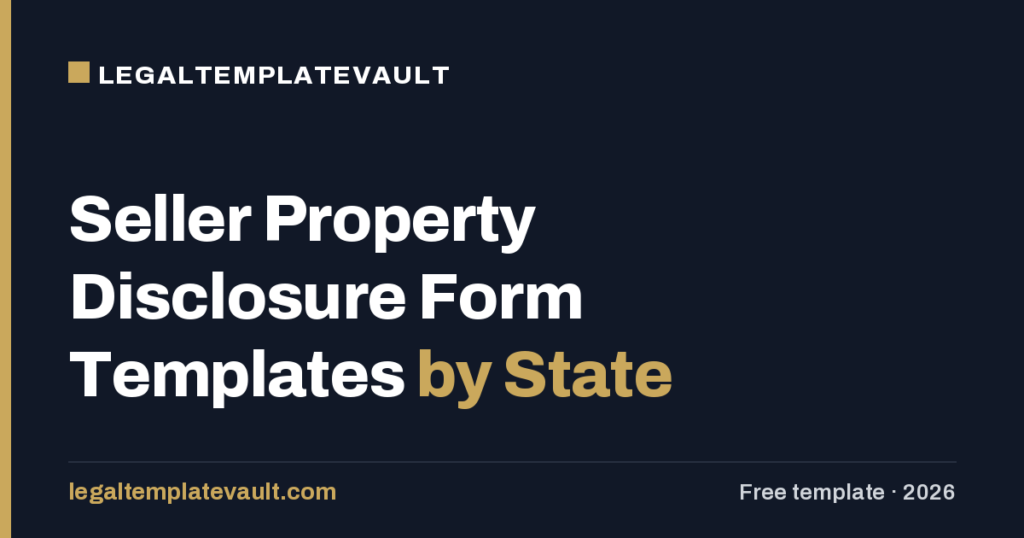 Seller Property Disclosure Form Templates by State