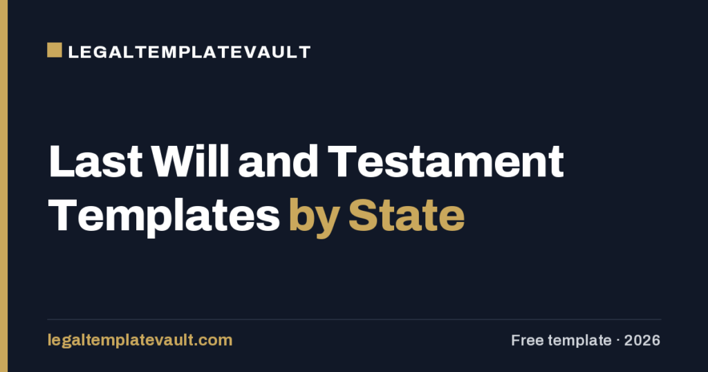 Last Will and Testament Templates by State