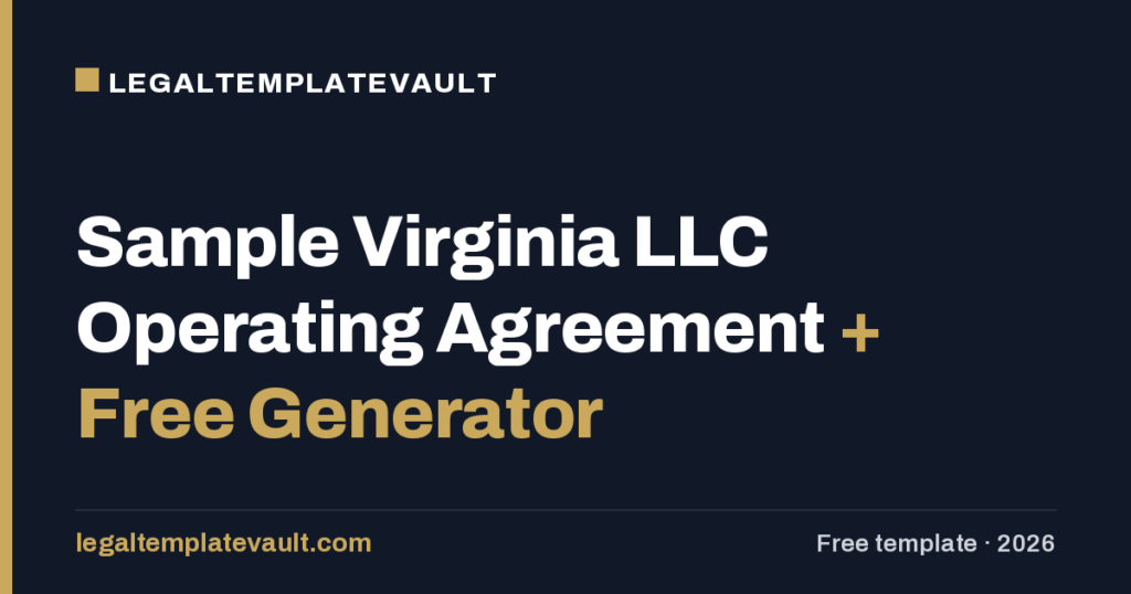 Sample Virginia LLC Operating Agreement + Free Generator